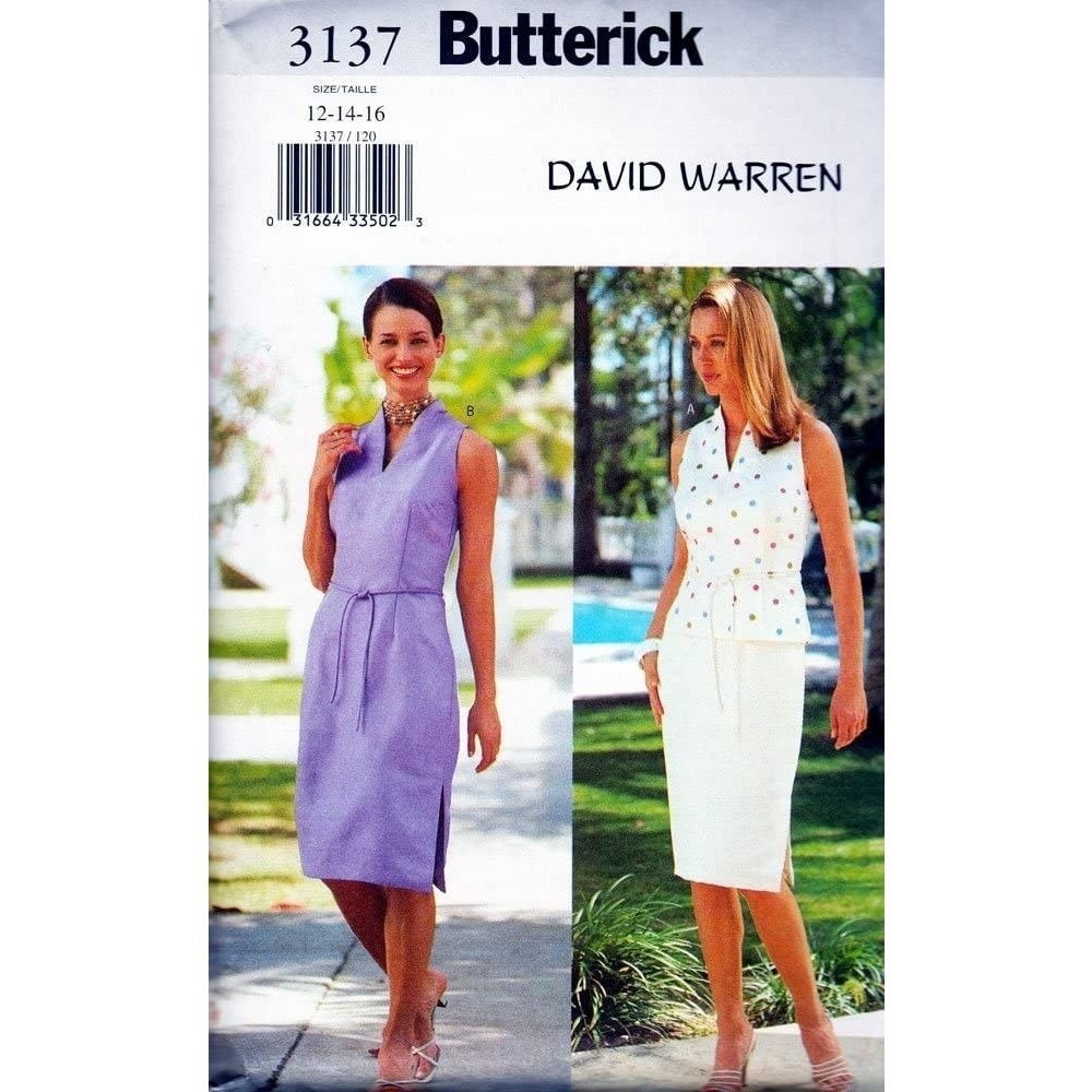 Butterick Sewing Pattern 3137 Dress Top Belt and Skirt Misses Size 12-16